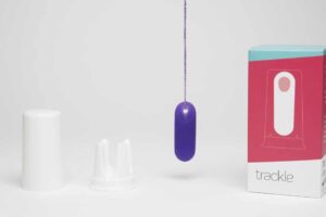 Trackle Erfahrungen: lila Trackle Sensor und Packung