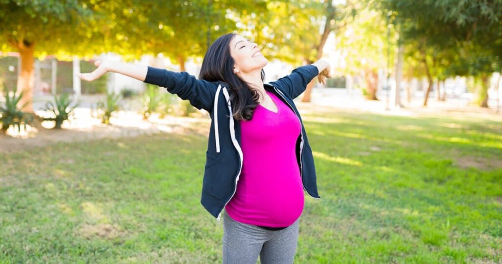 Schwangere fühlt sich super und ist dankbar