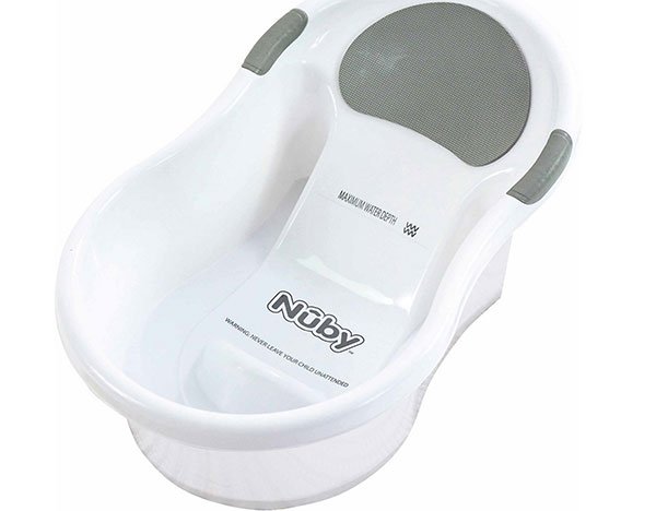 Nuby Baby-Badewanne mit integriertem Sitz und weicher Kopfstütze